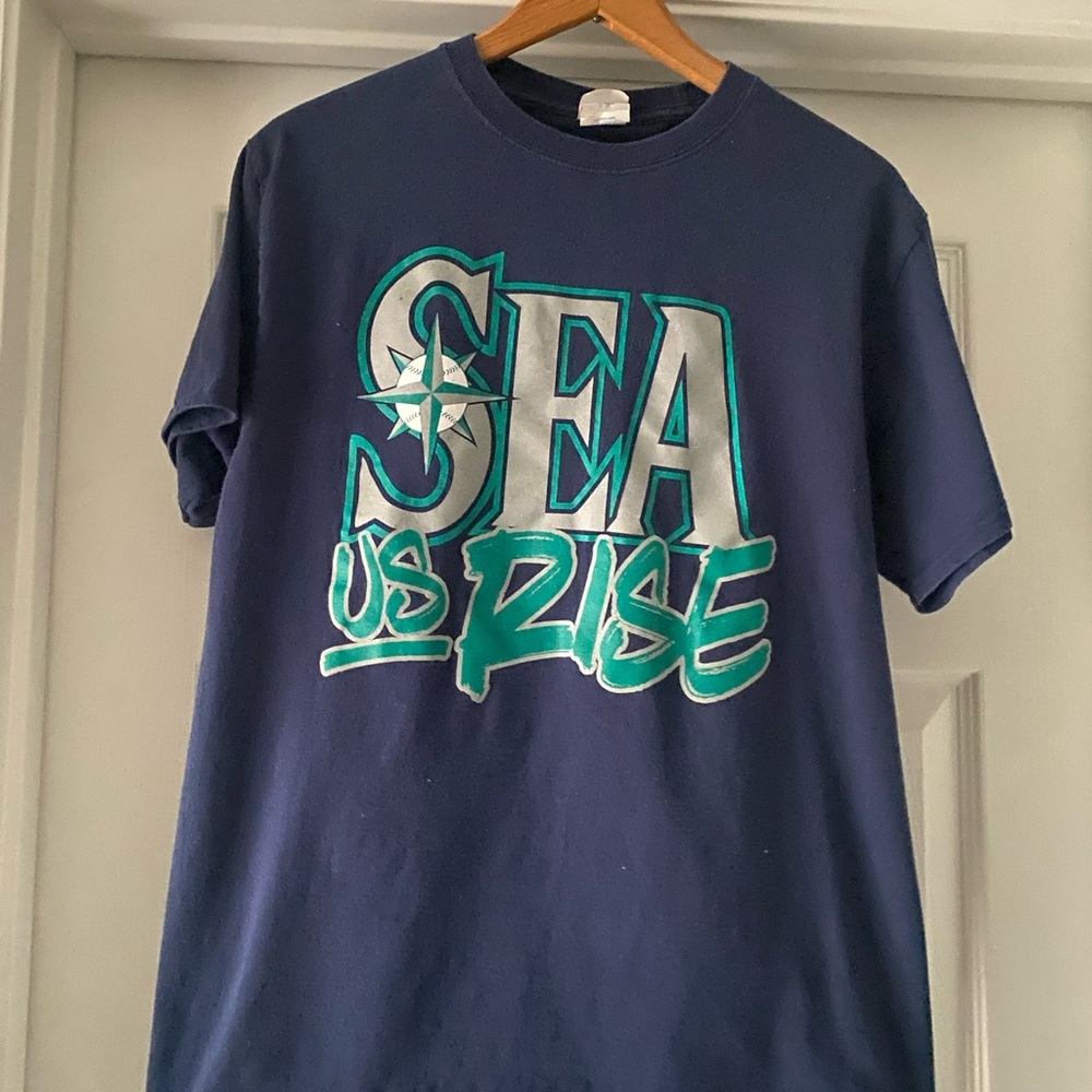 Vintage Seattle Mariners SEA Us Rise Navy T shirt Playoffs ‼️Final Price‼️